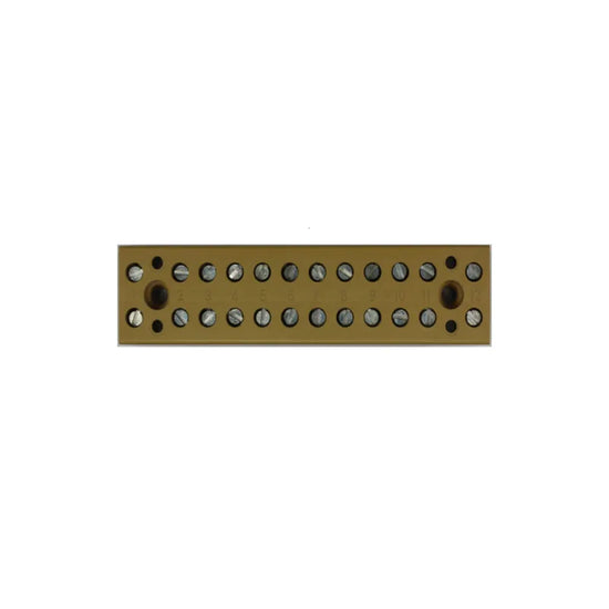 Regletas de conexión atornillada 12 polos 4mm² 22-12AWG 32AA 400VCA Ocre