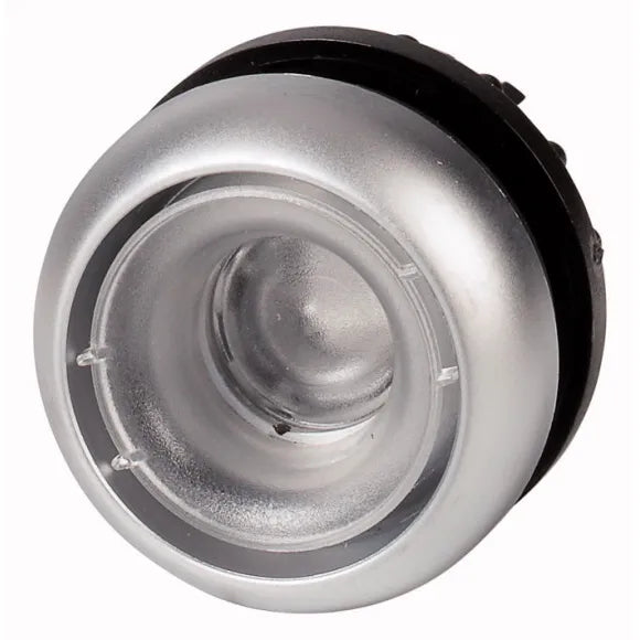 M22-DRL-X Botón pulsador sin placa Plano iluminado Bisel plata 22mm Mantenido