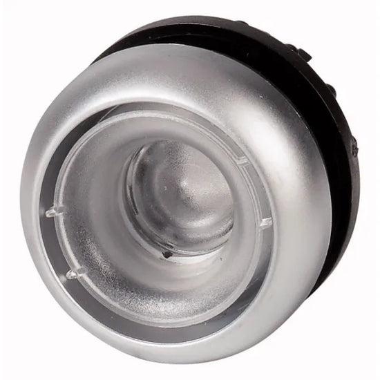 M22-DRL-X Botón pulsador sin placa Plano iluminado Bisel plata 22mm Mantenido