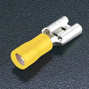 Terminal tipo faston hembra aislado 6.3X0.8 4-6mm² 12-10AWG 100pz Amarillo
