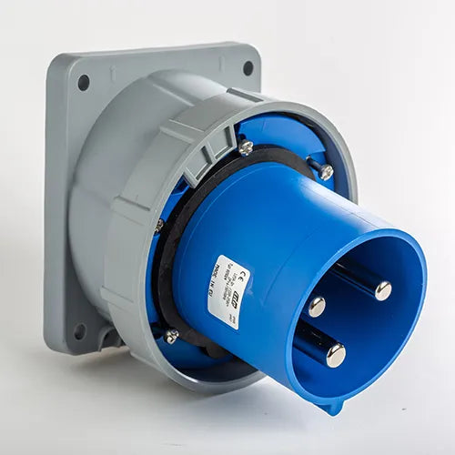 Clavija empotrar inclinada 125A 2P+T 230VCA 6h Azul IP66-IP67