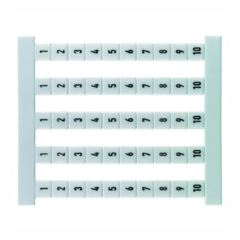 DEK 6 FSZ 1-10 Etiquetas para clema 5Hx6Wmm 1-10 xlinea Vertical 50Pz