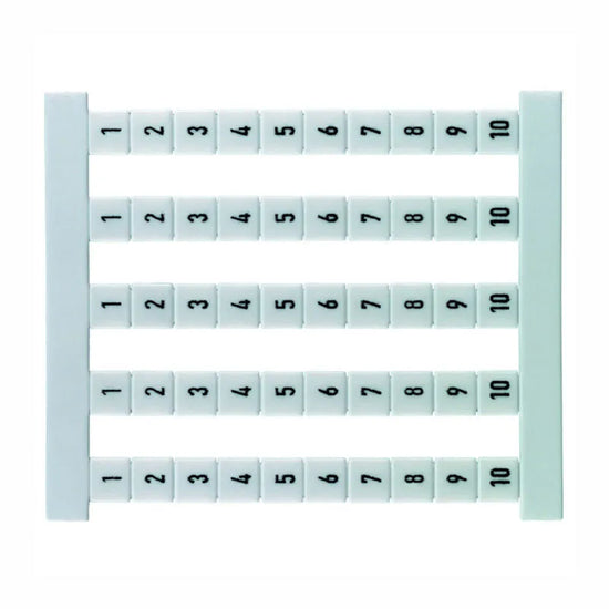 DEK 6 FSZ 1-10 Etiquetas para clema 5Hx6Wmm 1-10 xlinea Vertical 50Pz