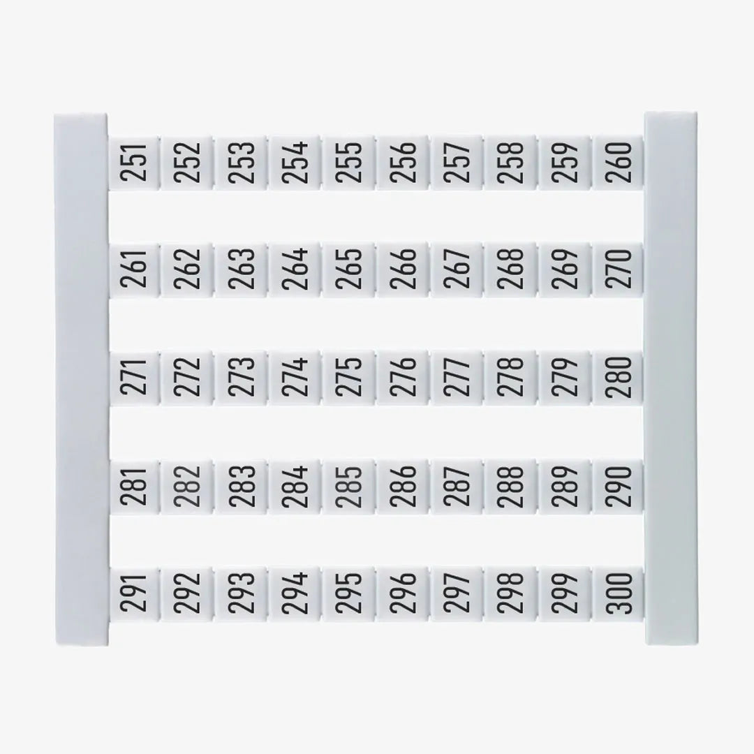 DEK 5 FS 251-300 Etiquetas para clema 5Hx5Wmm 251-300 Vertical 50Pz -x-