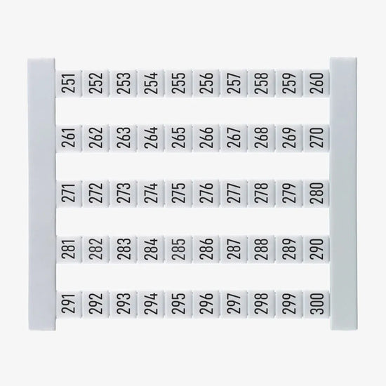 DEK 5 FS 251-300 Etiquetas para clema 5Hx5Wmm 251-300 Vertical 50Pz -x-