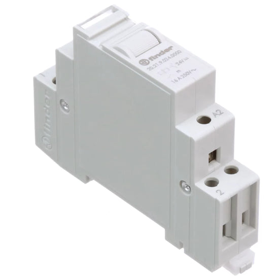 Telerruptor modular tipo interruptor unipolar 24VCD 1NA 16A 250V Riel DIN