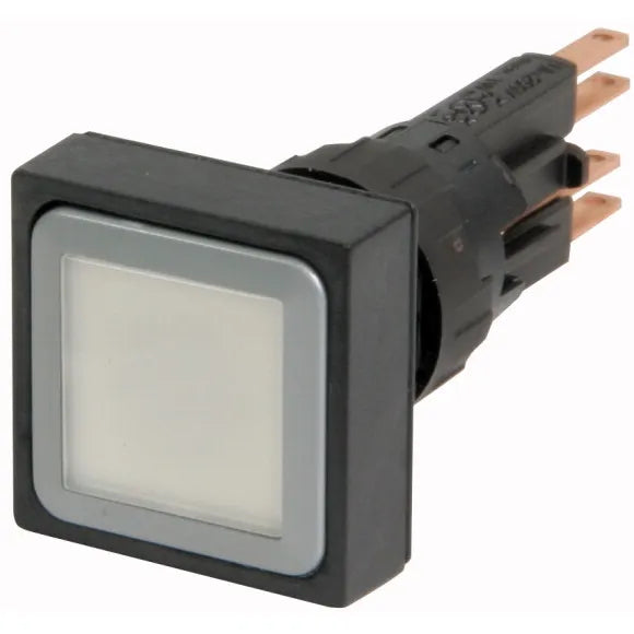 Q25LTR-WS RMQ16 Botón cuadrado 25X25mm iluminado S/foco 16mm Mantenido Blanco