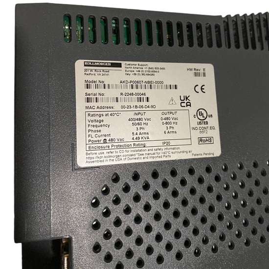 Kollmorgen Akd-p00607-nbei-0000 servodrive