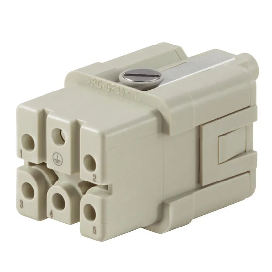 HDC HQ 5 FC Inserto hembra híbrido C/Crimpada 5P+PE 16A 250V Grupo 1