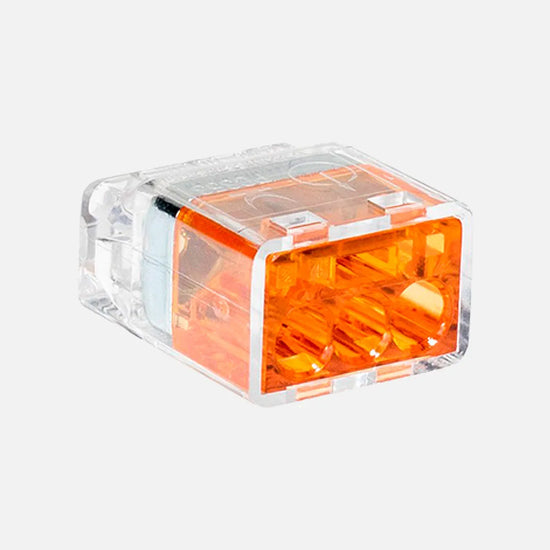 Conector push in 3 polos 0.5-2.5mm² 20-14AWG 25A 450VCA Transparente