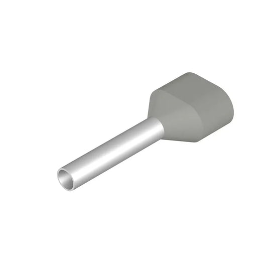 H0,75/16D ZH GR Terminal doble ferrul aislado 16L 0.75mm² 18AWG DIN Gris 500PZ