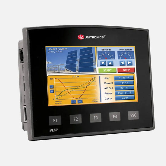 VISION430™- PLC+HMI 4.3″ Touchscreen 12 inputs 10AO transistor PNP 24VCD