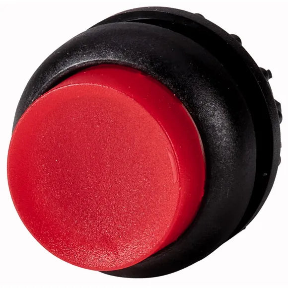 M22S-DRLH-R Botón pulsador iluminado Saliente B/negro 22mm Mantenido Rojo