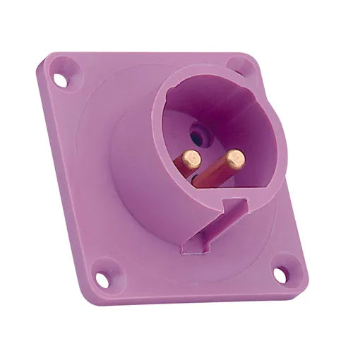 Clavija empotrar recta 32A 2P 24VCA Violeta IP44