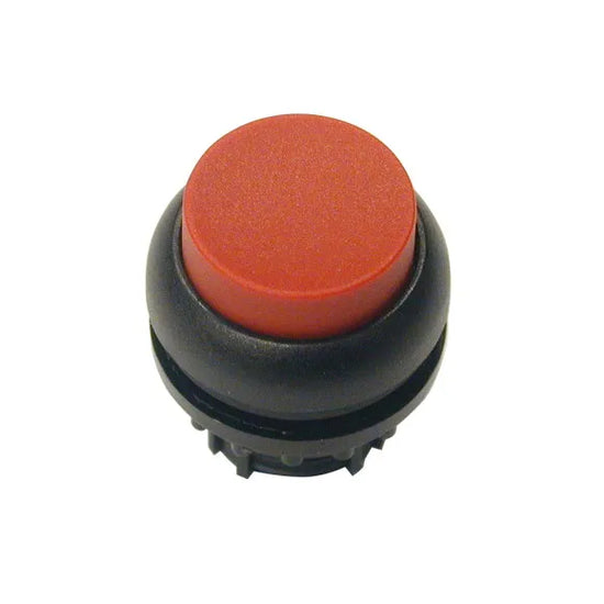M22S-DH-R RMQ-Titan Botón pulsador Saliente Bisel negro 22mm Momentáneo Rojo