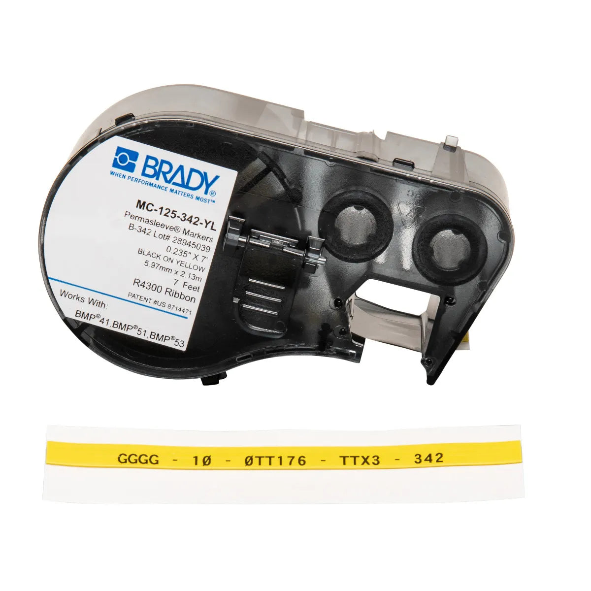Etiqueta termocontractil 1/8″ 22-16AWG 0.125Dia in x 7L ft Negro en Amarillo