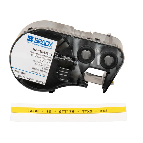 Etiqueta termocontractil 1/8″ 22-16AWG 0.125Dia in x 7L ft Negro en Amarillo
