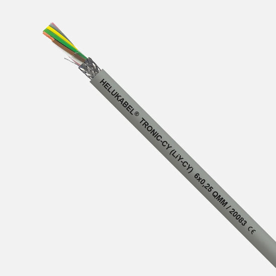 TRONIC-CY(LiY-CY) Cable blindado con malla 2×22, 80°C 300v,cobre,PVC/G cód. col.