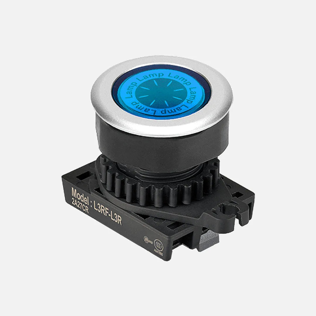 L3RF-L3B Cabezal de luz piloto tipo rasante redondo plano 30mm azul