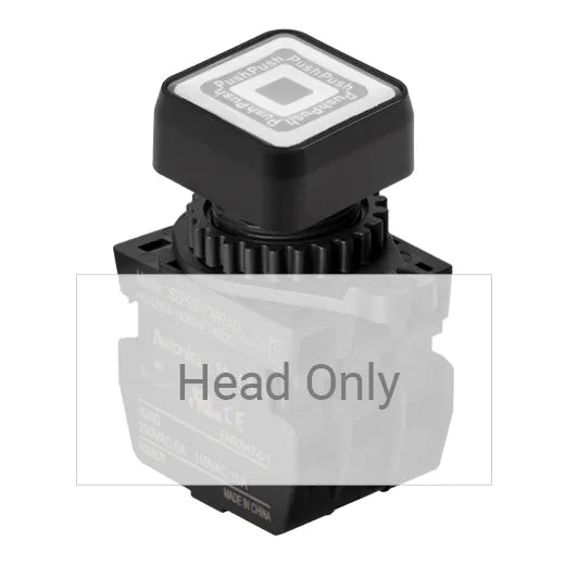 S2PRS-P3W Botón pulsador cuadrado iluminado saliente 22mm momentáneo blanco