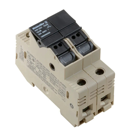 WSI 25/2 10X38 Portafusible 2 polos brida-tornillo 25mm² 14-4AWG 32A 690VCA