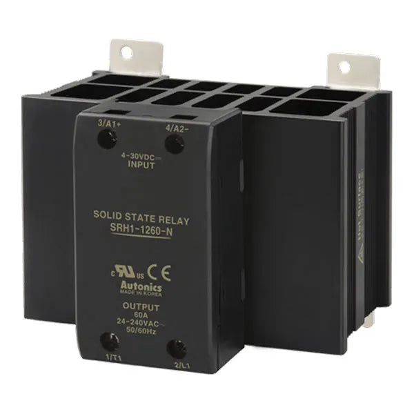 SRH1-1260-N SSR monofásico con disipador 60A Input 4-30VCD Output 24-240VCA