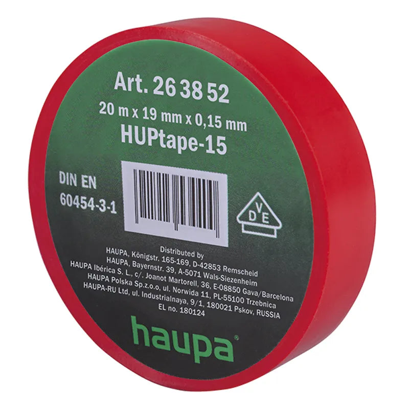 Cinta aisladora VDE 1000V 19mmx20m color rojo