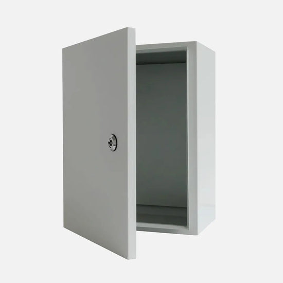 Gabinete mural c/plat.  600HX400WX200Dmm Acero lam. en friogalv RAL7035 IP66