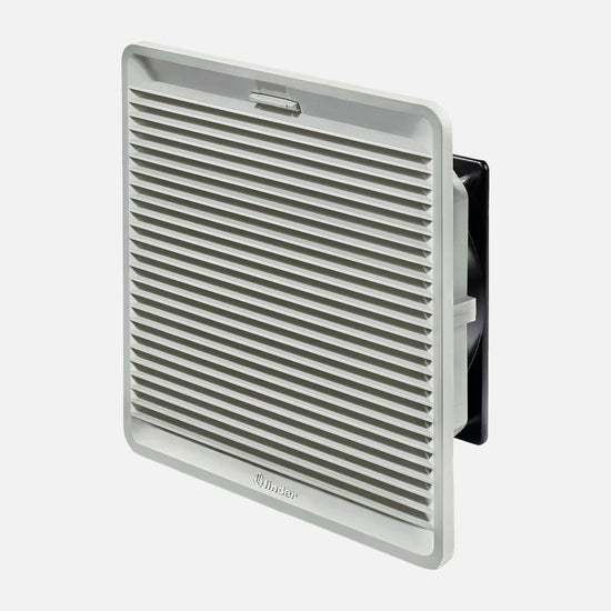 Ventilador con filtro uso ext. 100m³/h 209x209mm 120VCA RAL 7035 Tamaño 3