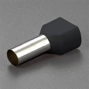 Terminal doble tipo ferrul aislada 6.0mm² 10AWG 100pz Negro