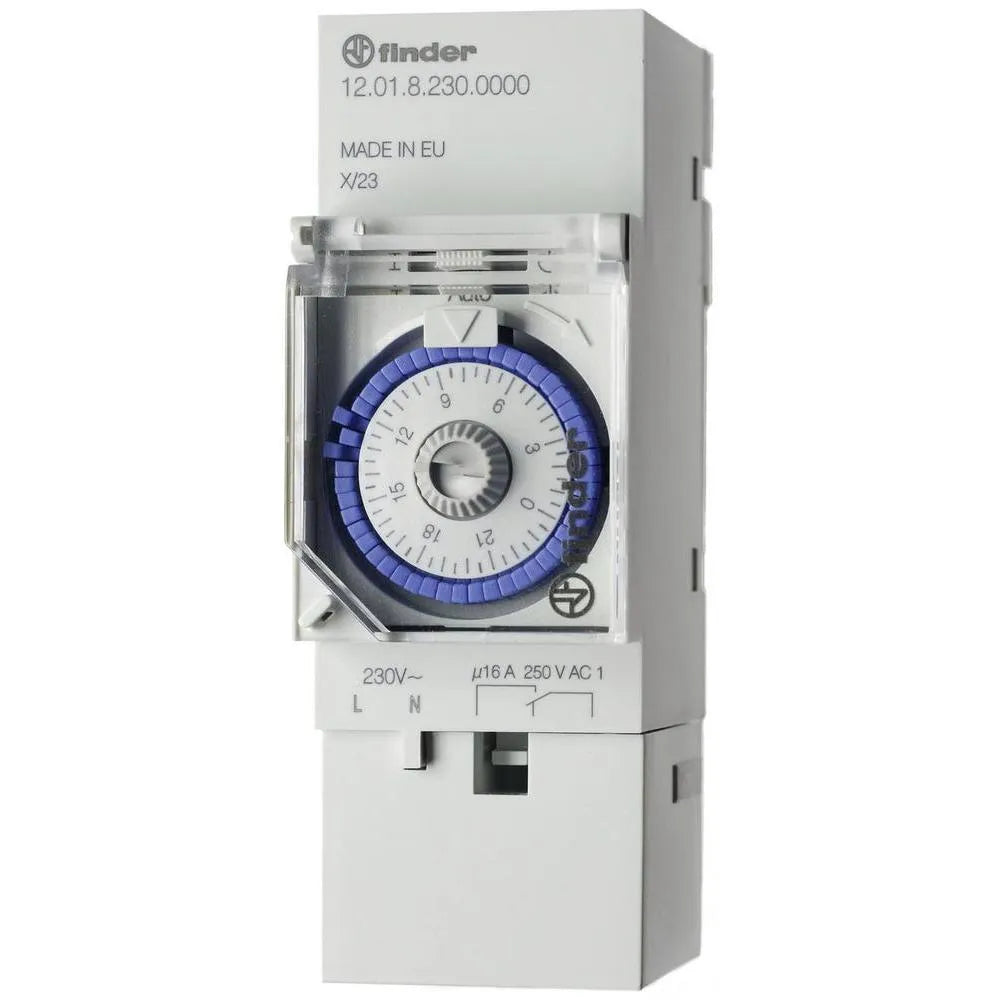 Interruptor horario electromecánico diario 230VCA 1CO 1NANC 16A 250VCA