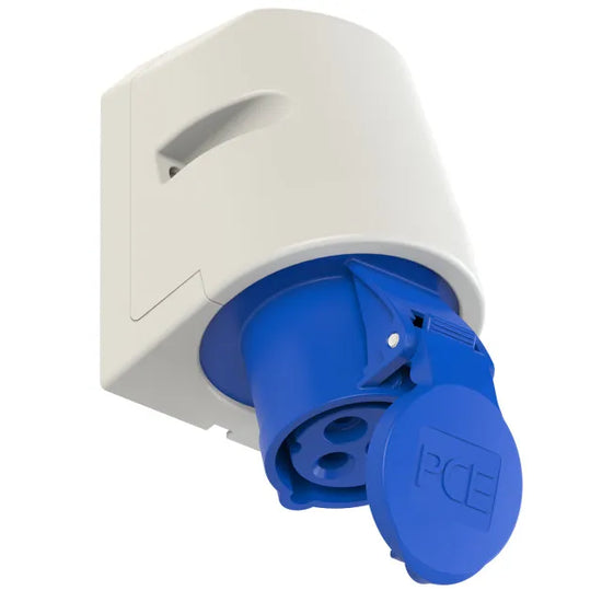 2321 Base mural 2P+T 6H 16A 230V IP44 Azul
