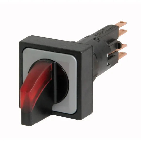 Q25LWK3R-RT/WB Selector 25X25 iluminado C/foco Maneta 3pos 16mm Mantenido Rojo