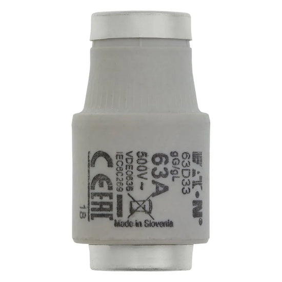 Fusible de accion rapida tipo D Clase C cuerpo ceramico 63A 50kAIC 500V
