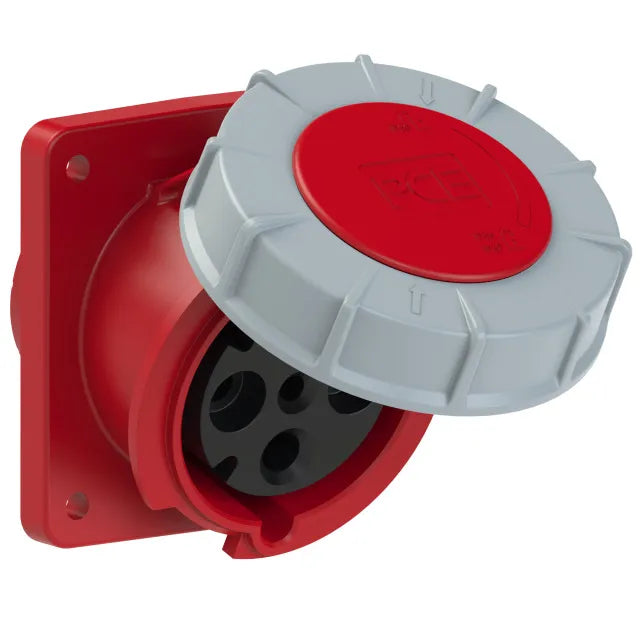 3852 Base empotrar 3P+T 6H 63A 400V IP67 Rojo