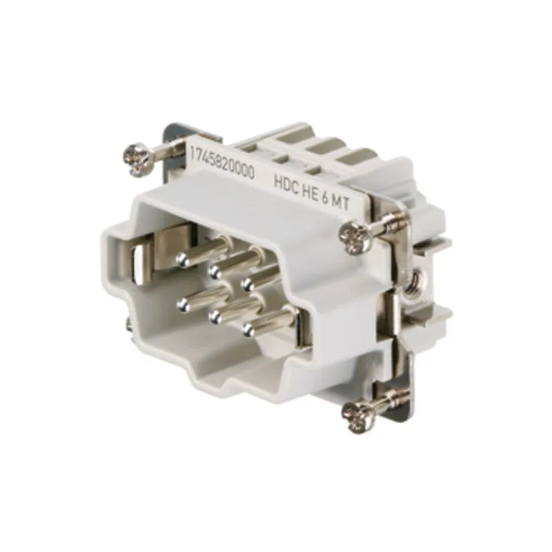 HDC HE 6 MT Inserto macho Conexión directa 6P+PE 24A 500V Grupo 3