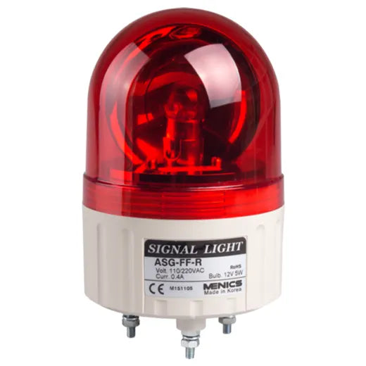 Baliza de 86mm con reflector tipo giratorio (lente estándar) 110/220VCA Rojo