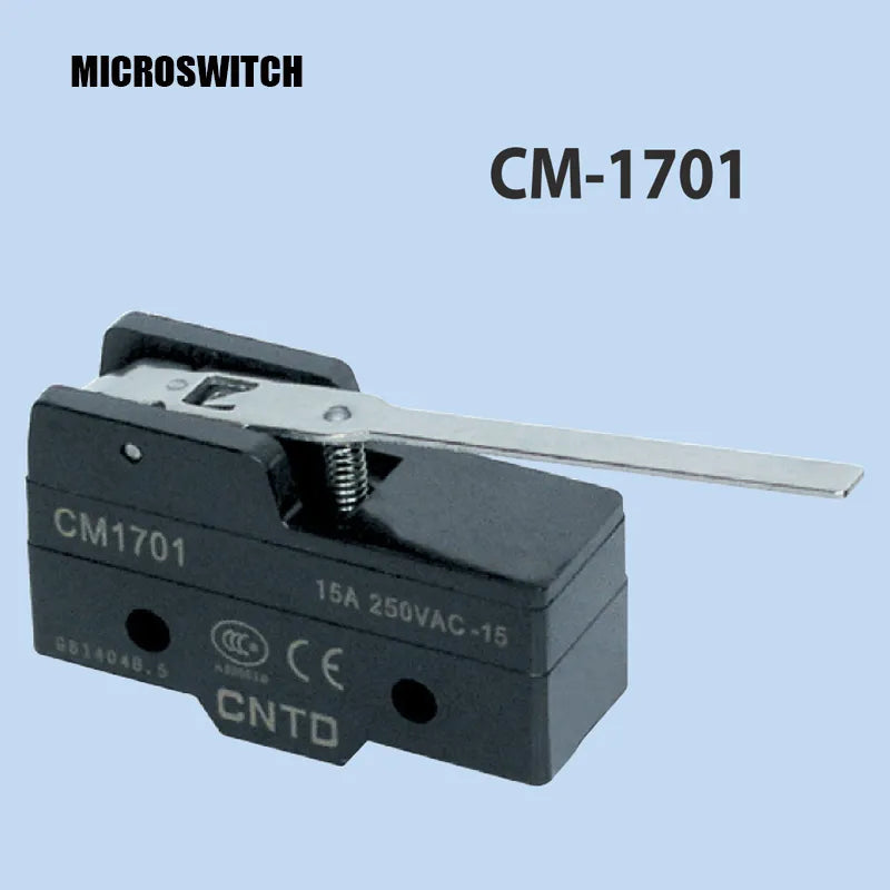 Microswitch de palanca larga  15A  220-250VCA 1NA + 1NC