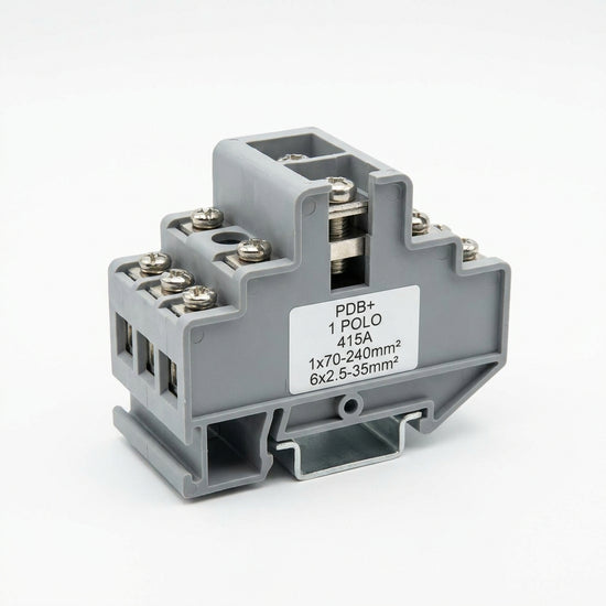 Bloque de distribución PDB+ 1 polo 415A, 1×70-240mm², 6×2.5-35mm²
