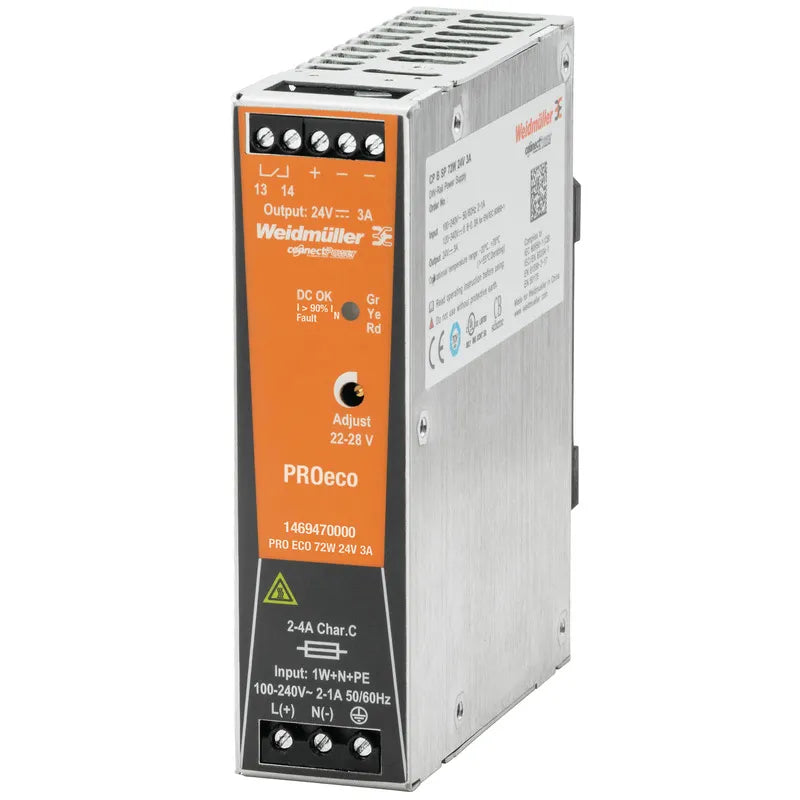 PRO ECO 72W 24V 3A  Fuente de alimentación monofásica 100-240VCA