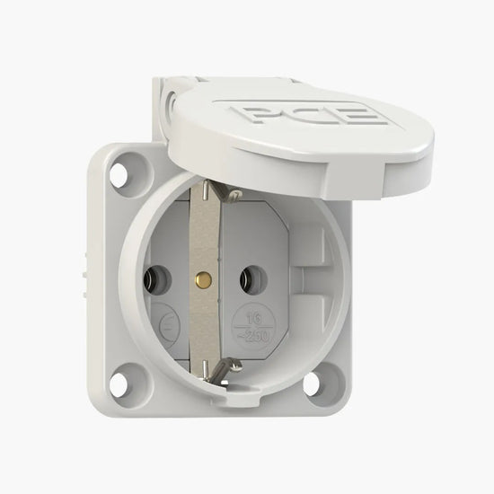 102 Base empotrar 2P+T – 16A 250V IP54 Gris