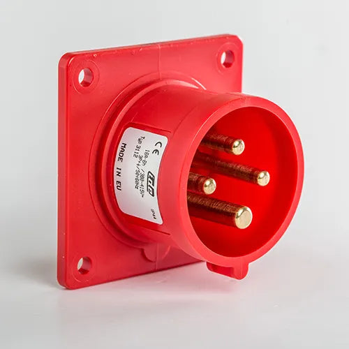 Clavija empotrar recta 16A 3P+T 400VCA 6h Rojo IP44