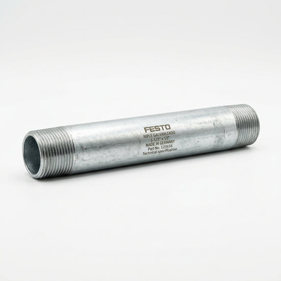 FESTO NIPLE GALVANIZADO DE 1-1/2" X 12"