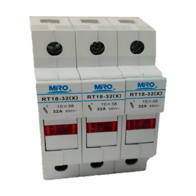 Portafusible tripolar 8.5X31.5mm 20A 690VAC 100kA Montaje riel DIN