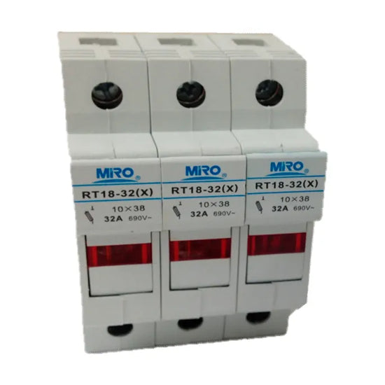 Portafusible tripolar 8.5X31.5mm 20A 690VAC 100kA Montaje riel DIN