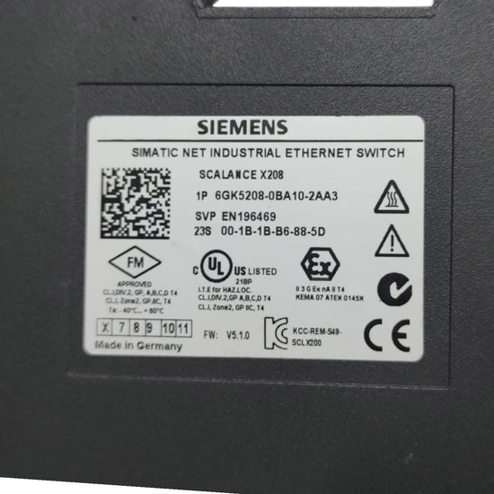 Siemens 6GK5208-0BA10-2AA3 ethernet switch