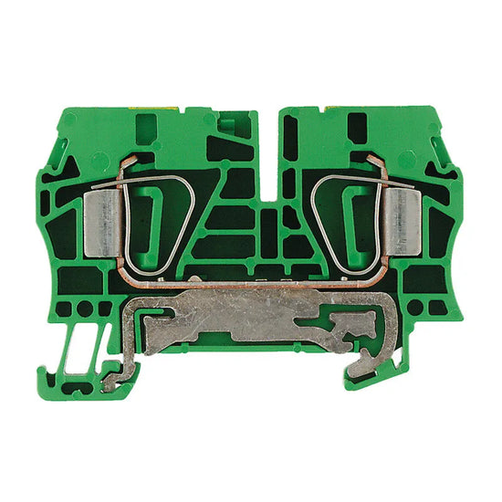 ZPE 6 Clema para tierra 2 conexiones 6mm² 20-8AWG 800VCA Verde-Amarillo