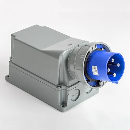 Clavija mural 125A 3P+T 230VCA 9h Azul IP66-IP67