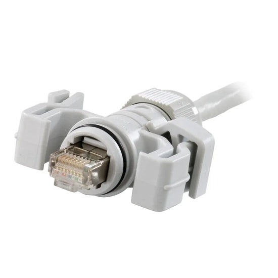 IE-P-IP67 Conector macho RJ45 Cat 6A/IDC. Conexión TIA T568 A. Pasamuros Var 6