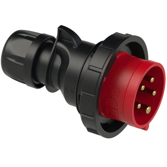 Clavija aerea 3P+N+T 6H 30A 400V IP44 Rojo